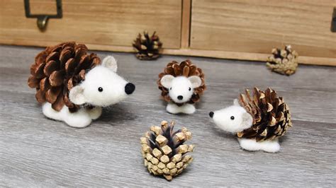 Diy Pine Cone Hedgehogs Needle Felt Autumn Crafts The Wishing