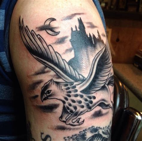 Harry Potter Hippogriff Tattoo Pointillism Tattoo Inspiration