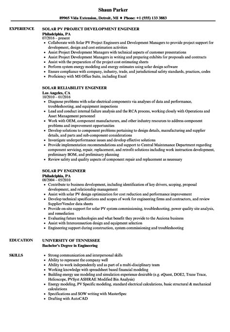 Solar engineers work in the alternative energy field and use sunlight to generate electricity. Resume Of Utility Engineer