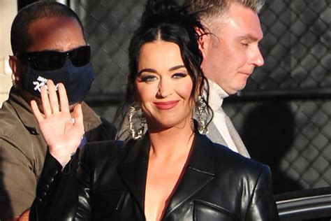 Katy Perry Looks Slick In All Black Leather Outfit Paired With Sky High