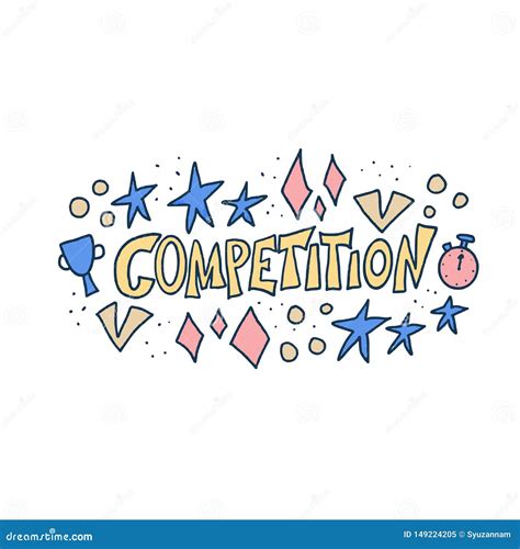Competition Flat Text Concept Vector Word Isolated Stock Vector