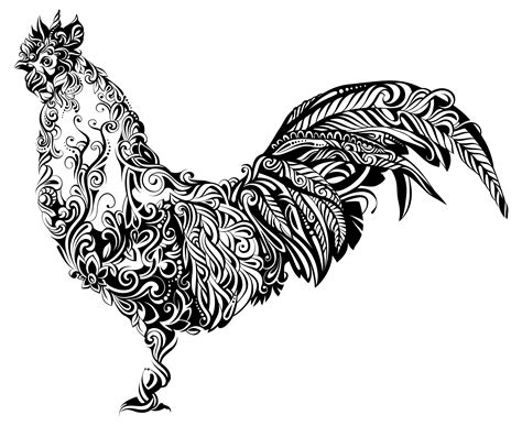 Rooster Mandala Zentangle Animal | Etsy