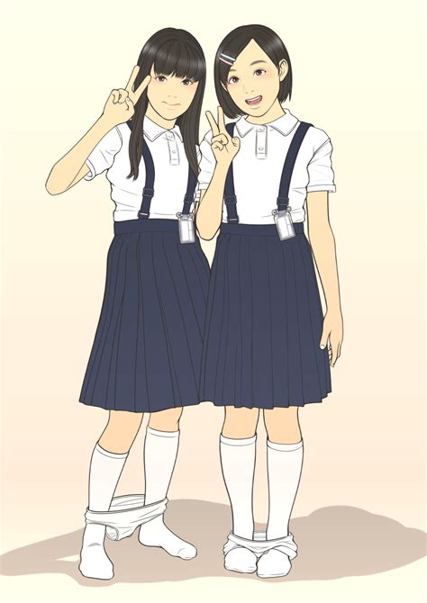 Shinchou Ni Kansuru Kousatsu Highres Girls Black Hair Blush Loli Multiple Girls Name Tag