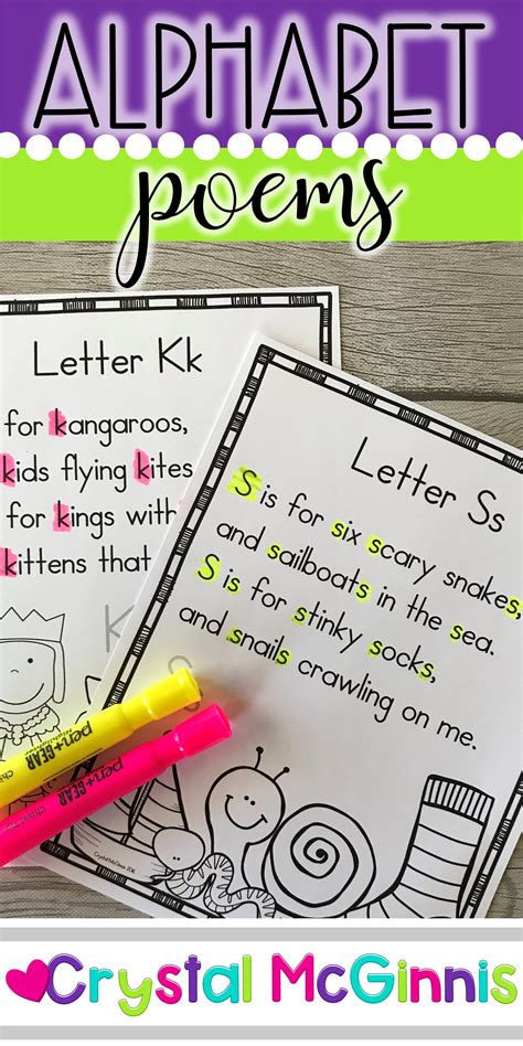 26 Alphabet Poems For Shared Reading Alphabet Preschool Toddler