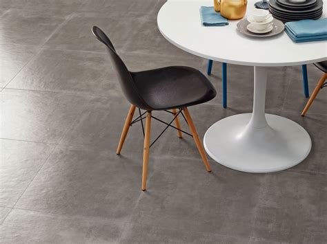 Glazed Stoneware Floor Tiles With Concrete Effect Ground Collection By