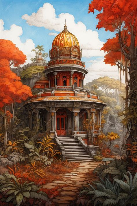 Premium AI Image | Watercolor art of forest landscape and old mystical