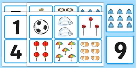 1 10 Number And Quantity Matching Cards Numeracy Numbers