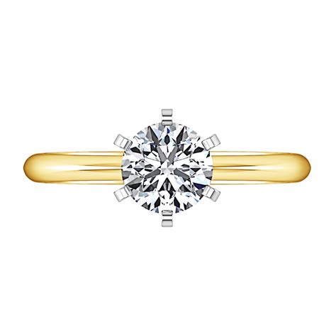 Solitaire Diamond Engagement Ring Classic 6 Prong 14k Yellow Gold
