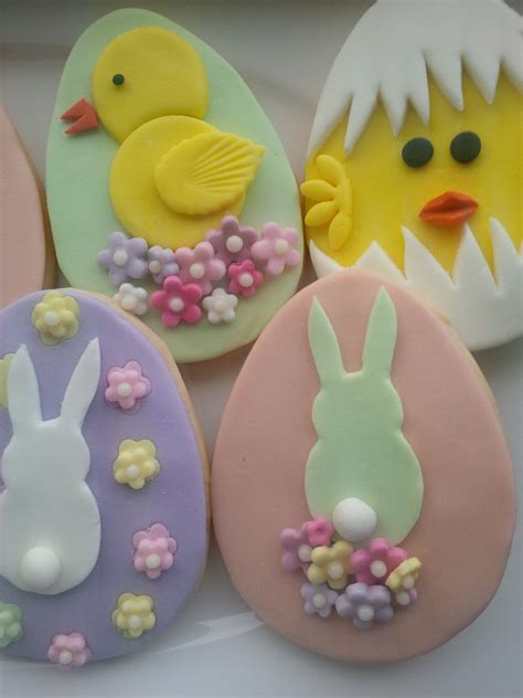 Fondant Decorated Easter Egg Cookies Easter Egg Cookies Decorated