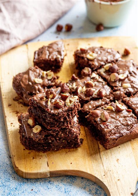 Vegan Nutella Brownies With Hazelnuts Healthyfrenchwife
