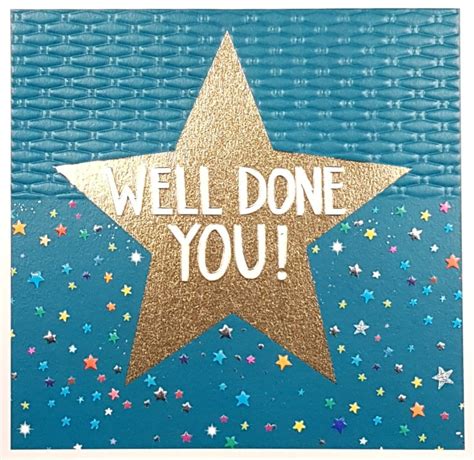Congratulations Card Well Done You And A Gold Star And Multicoloured Ti