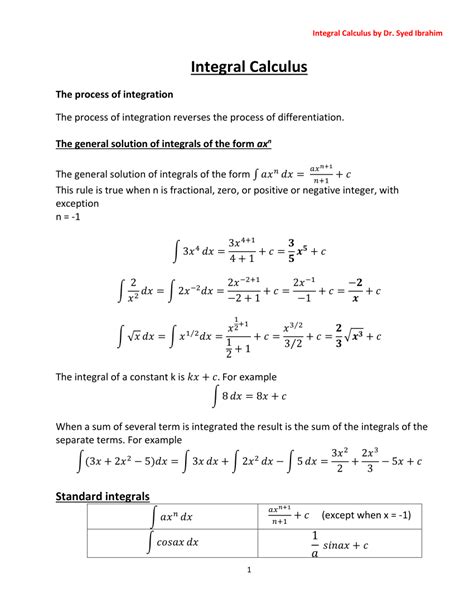 Course material to download for free on integral calculus category mathematics. (PDF) Integral Calculus for Engineers