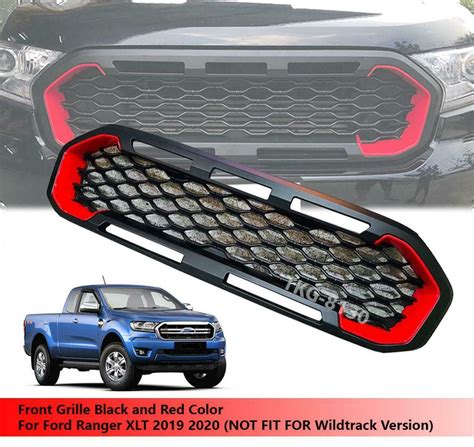 Black And Red Front Grill Grille For Ford Ranger Xlt 2019 2020 Grilles