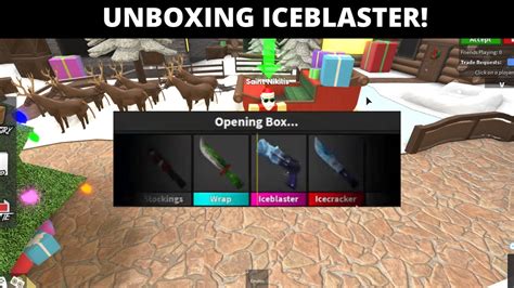 I Unboxed The New Iceblaster Godly Gun Roblox Mm2 Chrsitmas Update