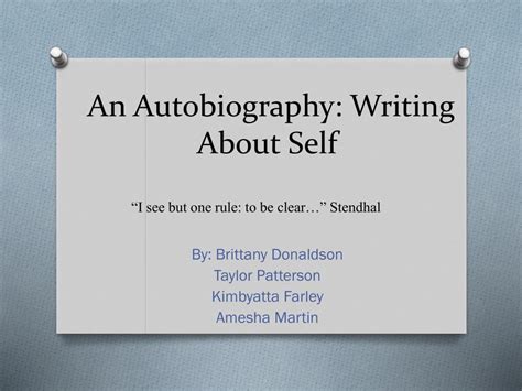 Ppt An Autobiography Writing A Bout Self Powerpoint Presentation