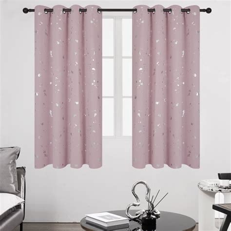 Deconovo Thermal Insulated Curtains With Silver Dots Printed Pattern