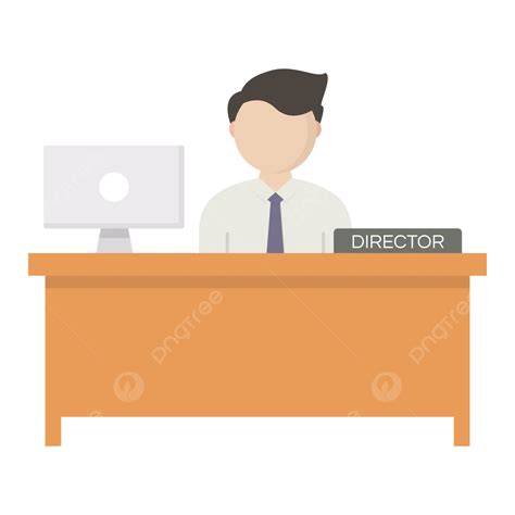 Director Vector Boss Desk Office Png And Vector With Transparent