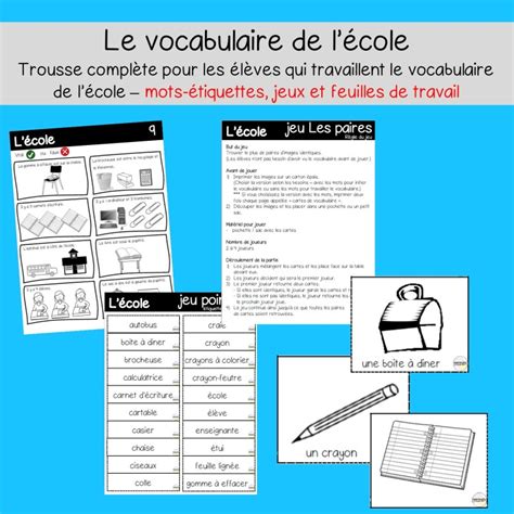 Ensemble Le Vocabulaire De L Cole