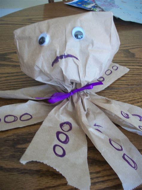 A Paper Bag Craft - Sam the Sad, Sad Octopus - Woo! Jr. Kids Activities