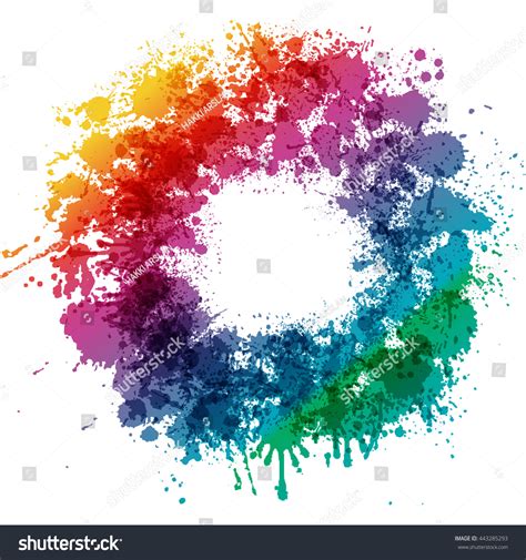 Color Splash Abstract Colorful Circle Shape Illustration 443285293