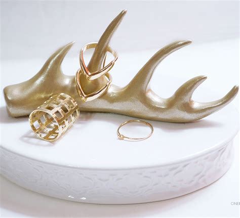 Diy Gold Antler Ring Holder Gold Diy Clay Ring Holder Clay Jewelry