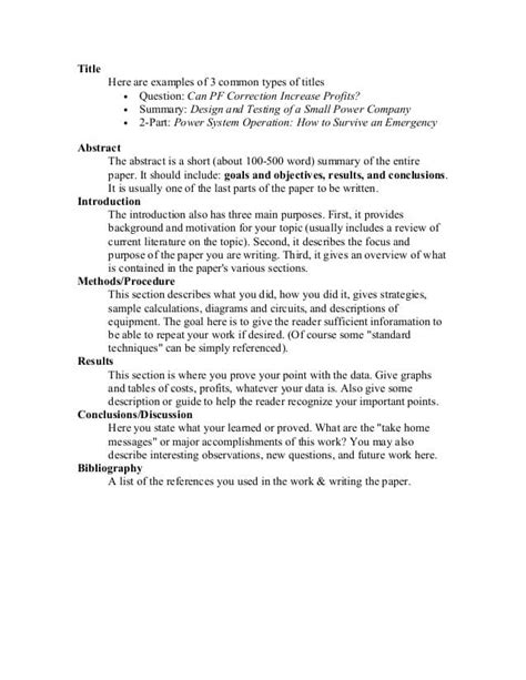 10 Parts Of A Research Paper