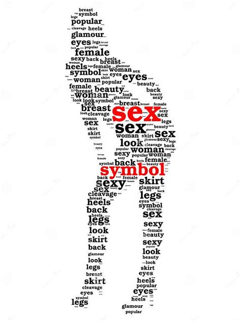 Sex Symbol Word Cloud In Shape Of Woman Stock Illustration