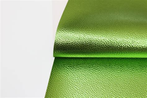Metallic Lime Green Faux Leather Sheets Green Glossy Pebble Etsy