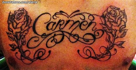 Tatuaje De Carmen Nombres Letras