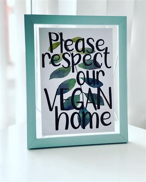 Please Respect Our Vegan Home Vegan Art Print A5 Recycled Board