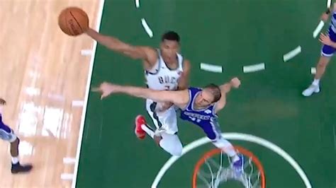 Giannis Antetokounmpo Destroys Kosta Koufos With Epic Dunk Youtube