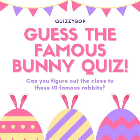 Easter Bunny Quiz Printable Easy Medium Difficulty Etsy