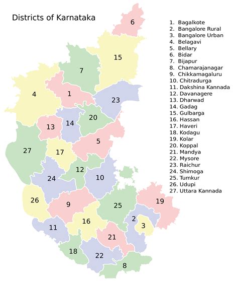 Locator map of the state of karnataka, india with district boundaries. File:Karnataka districts-new.svg - Wikimedia Commons