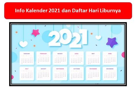 Kalender Liburan 2021 Newstempo