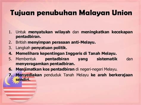 Yamtuan menganggap perjanjian malayan union merupakan isu sensitif yang dilihat akan menjejaskan maruah dan statusnya sebagai yamtuan. PENGAJIAN MALAYSIA DPM1B: BAB 2 : PERJUANGAN KEMERDEKAAN ...