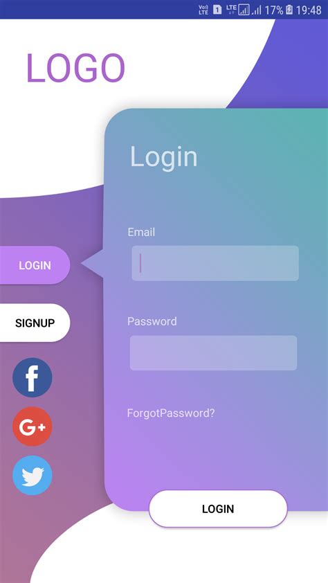 Awesome Login And Signup Screen Design Using Constraint Layout In