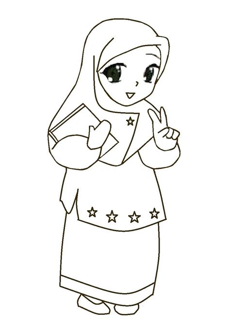 Gambar kartun lelaki dan perempuan muslimah bertudung. Mewarnai Gambar Kartun Muslimah Comel | Azhan.co