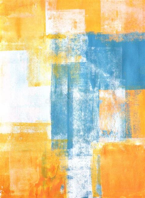 Teal And Orange Abstract Art Painting Stock Illustration Illustration