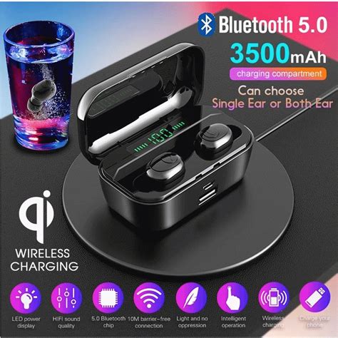 3500mah Wireless Earbuds Led Digital Display Tws V50 Wireless True