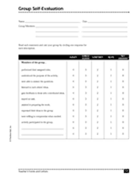 group  evaluation printable assessment tool  teachers grades