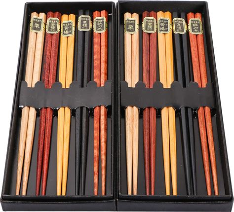 Buy Wooden Japanese Chopsticks T Set Benbo 10 Pairs Natural Wood Chopstick Set With Boxes