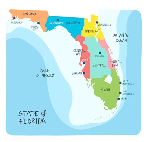 Lista 99 Foto Mapa De La Florida Y Sus Ciudades Alta Definición