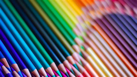 Wallpaper Colorful Pencils Rainbow Colors Curve 3840x2160 Uhd 4k
