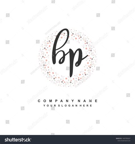 Bp Initial Signature Logo Handwriting Logo Royalty Free Stock Vector