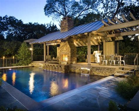 Love The Combination Of Pool Fireplace And Outdoor Kitchen Living