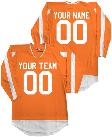 Custom Hockey Jersey Orange And White Personalized With Your Etsy