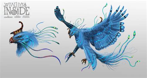 Blue Bird Ema Klucovska Fantasy Creatures Art Mythical Creatures