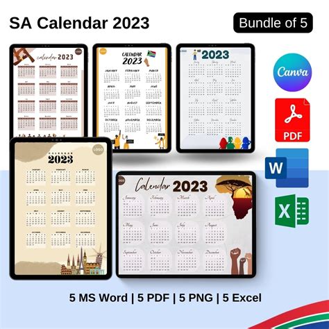 South Africa 2023 Calendar Template Printable In Pdf And Word