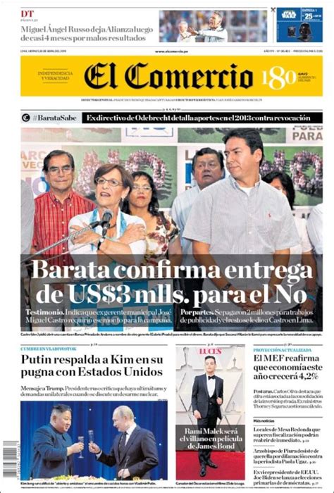 La deuda de moreno y el reto de lasso geovanny tipanluisa. Portada Viernes 26 de Abril-El Comercio (Perú) | ALnavío ...