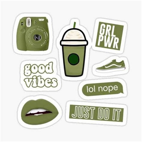 Jual Stiker Hijau Green Aesthetic Lucu Kyott Sticker Murah Meriah